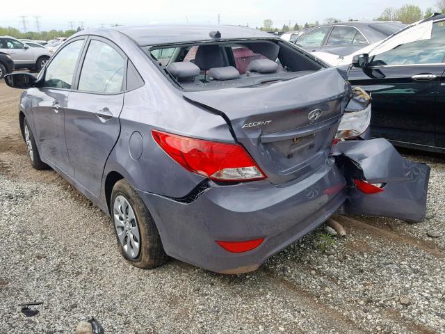 KMHCT4AE3HU313100 - 2017 HYUNDAI ACCENT SE GRAY photo 3