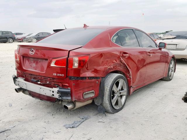 JTHBF5C20B5149417 - 2011 LEXUS IS 250 RED photo 4