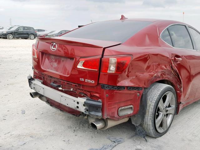 JTHBF5C20B5149417 - 2011 LEXUS IS 250 RED photo 9