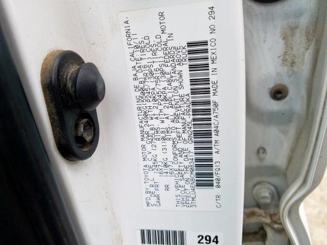 3TMLU4EN8CM083417 - 2012 TOYOTA TACOMA DOUBLE CAB  照片 10