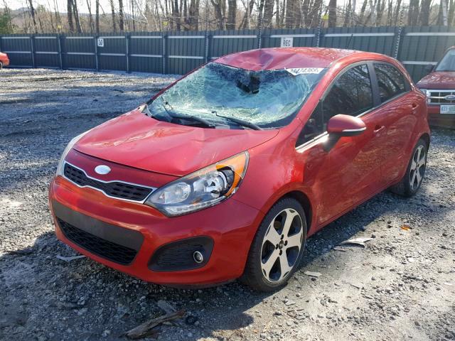 KNADN5A39D6153713 - 2013 KIA RIO EX RED photo 2