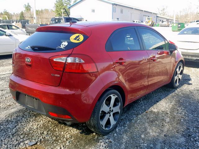 KNADN5A39D6153713 - 2013 KIA RIO EX RED photo 4