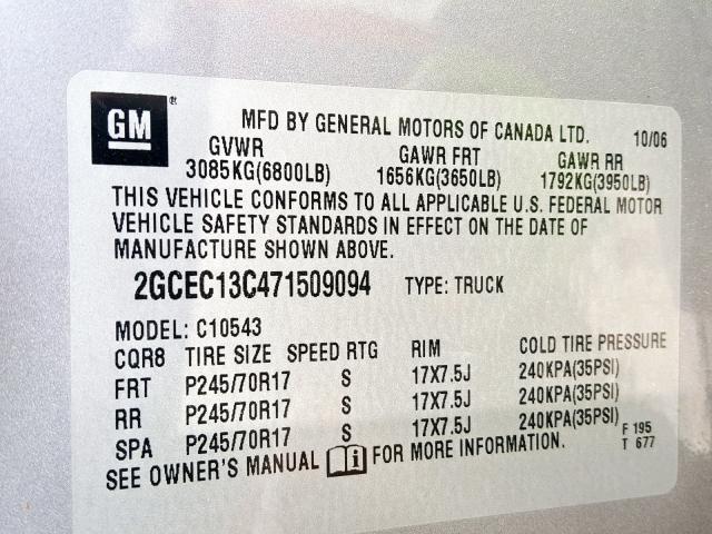 2GCEC13C471509094 - 2007 CHEVROLET SILVERADO GRAY photo 10