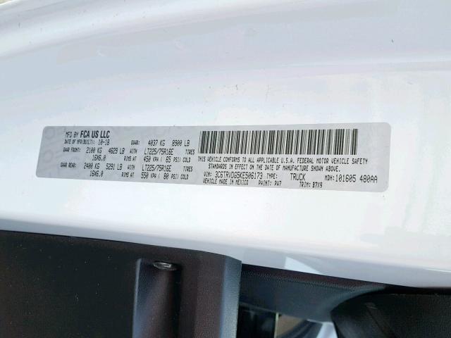 3C6TRVDG5KE506173 - 2019 RAM PROMASTER 白色 照片 10