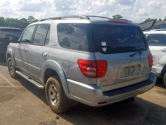 5TDZT34A32S071289 - 2002 TOYOTA SEQUOIA SR SILVER photo 3