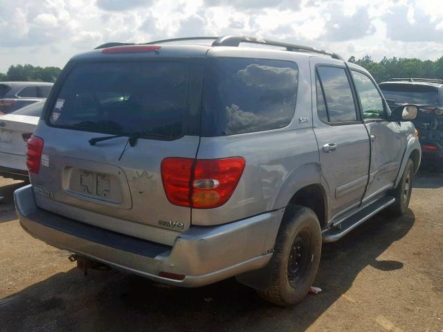 5TDZT34A32S071289 - 2002 TOYOTA SEQUOIA SR SILVER photo 4