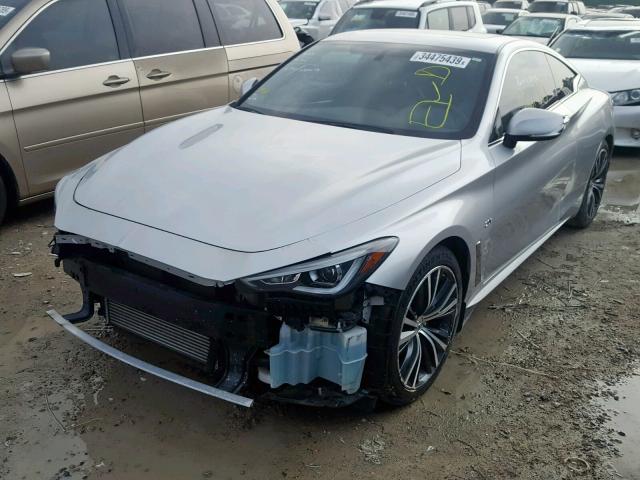 JN1CV7EKXHM110076 - 2017 INFINITI Q60 BASE SILVER photo 2