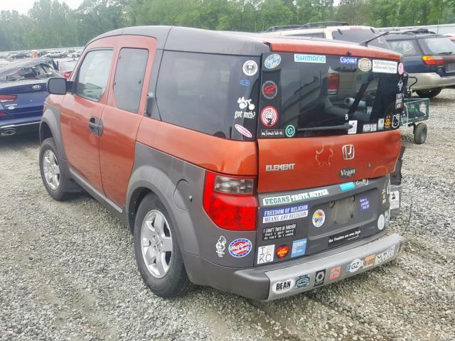 5J6YH27674L034775 - 2004 HONDA ELEMENT EX ORANGE photo 3