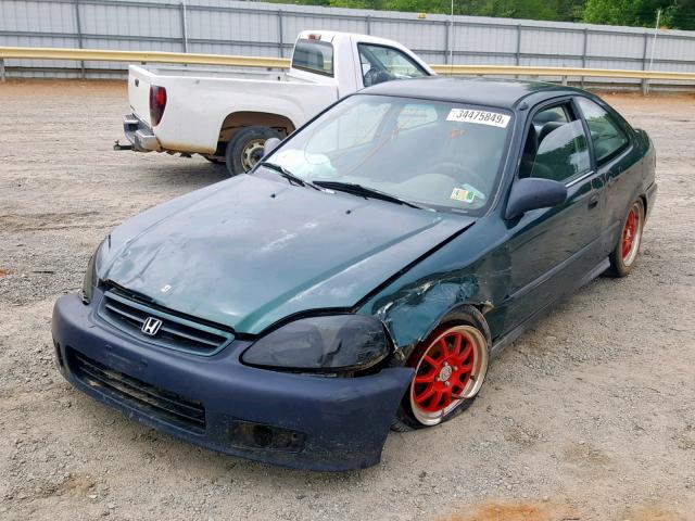 1HGEJ6129XL012552 - 1999 HONDA CIVIC DX GREEN photo 2