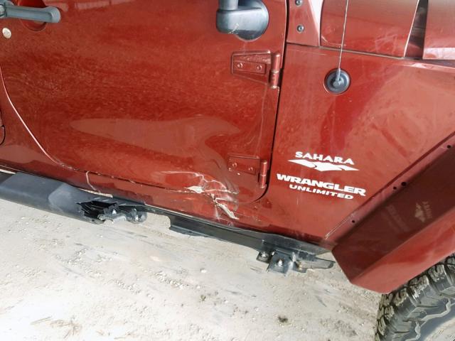 1J4GB591X7L118903 - 2007 JEEP WRANGLER S RED photo 9