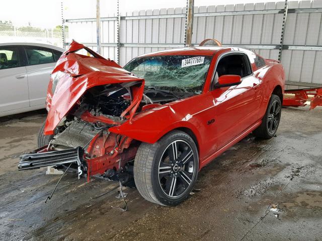 1ZVBP8CFXE5272422 - 2014 FORD MUSTANG GT RED photo 2