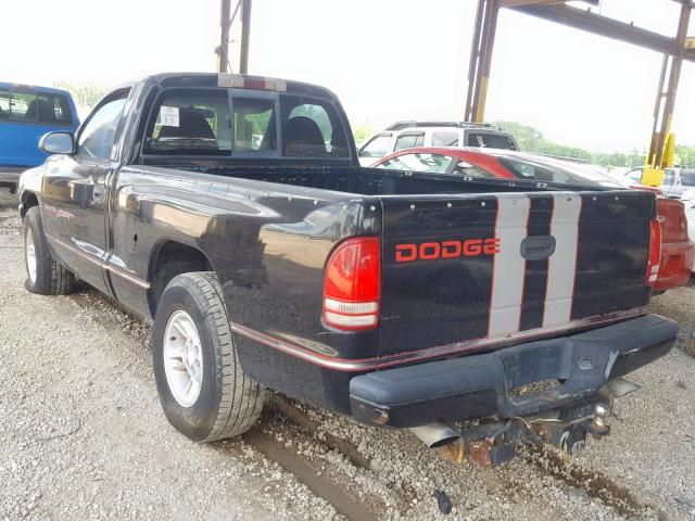 1B7FL26Y5WS507483 - 1998 DODGE DAKOTA BLACK photo 3