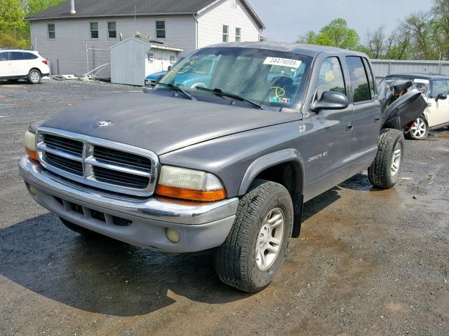 1B7HG48Z52S670143 - 2002 DODGE DAKOTA QUA GRAY photo 2