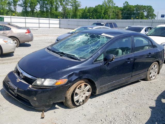 1HGFA16578L003876 - 2008 HONDA CIVIC LX BLACK photo 2