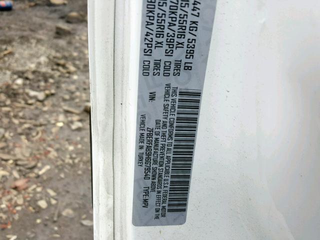 ZFBERFAB9H6G79540 - 2017 RAM PROMASTER 白色 照片 10