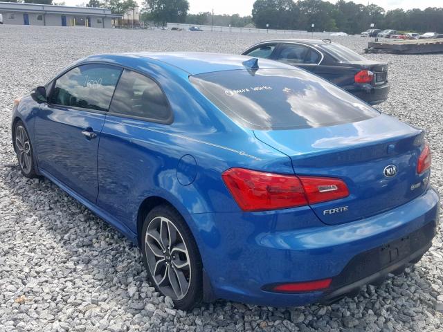 KNAFZ6A34F5263760 - 2015 KIA FORTE SX BLUE photo 3