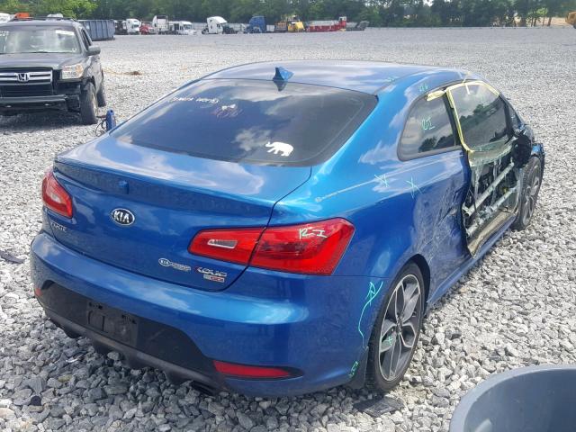 KNAFZ6A34F5263760 - 2015 KIA FORTE SX BLUE photo 4