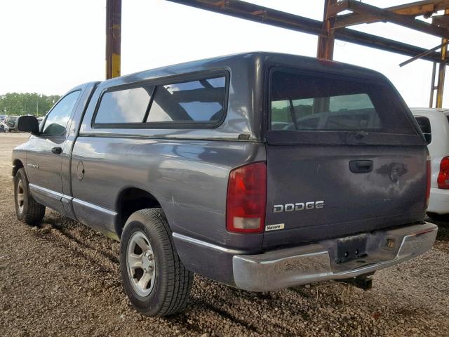 1D7HA16N72J156127 - 2002 DODGE RAM 1500 GRAY photo 3