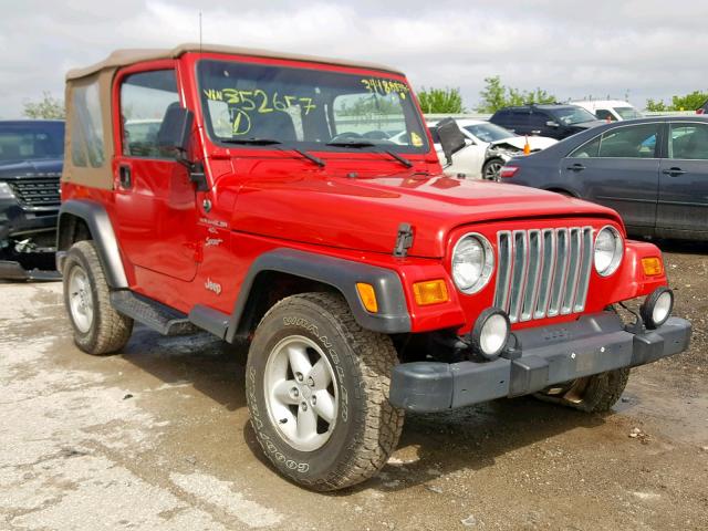 1J4FA49S51P352657 - 2001 JEEP WRANGLER / RED photo 1