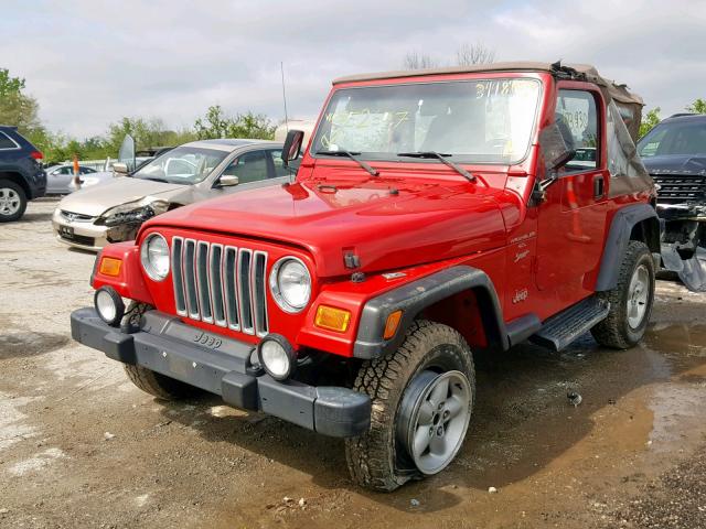 1J4FA49S51P352657 - 2001 JEEP WRANGLER / RED photo 2