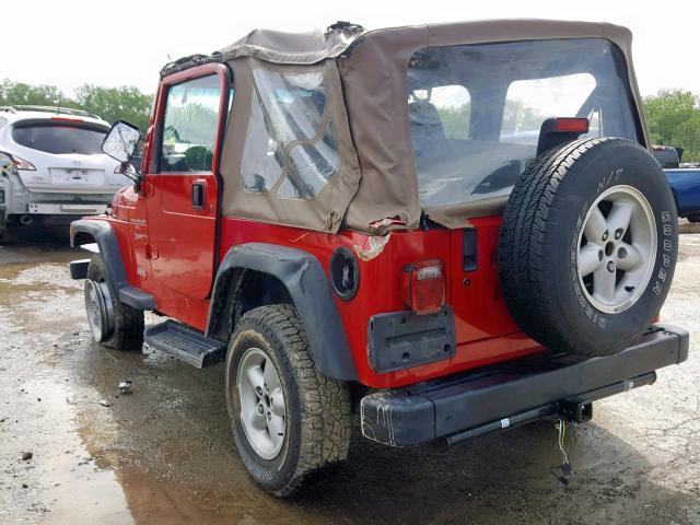 1J4FA49S51P352657 - 2001 JEEP WRANGLER / RED photo 3