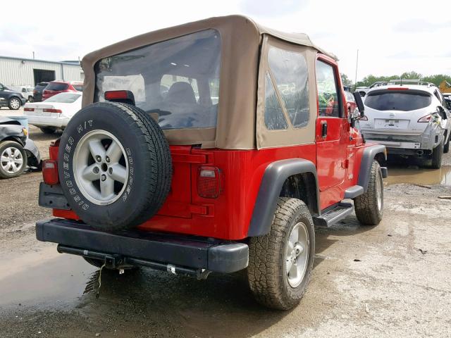 1J4FA49S51P352657 - 2001 JEEP WRANGLER / RED photo 4