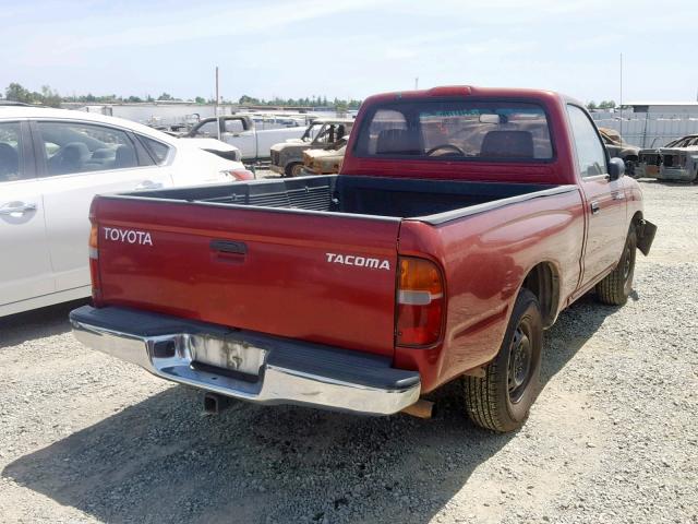 4TANL42NXWZ058422 - 1998 TOYOTA TACOMA MAROON photo 4