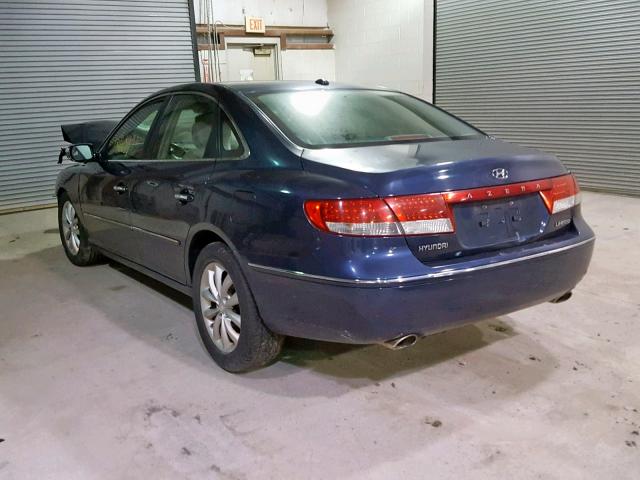 KMHFC46F58A273358 - 2008 HYUNDAI AZERA SE BLUE photo 3