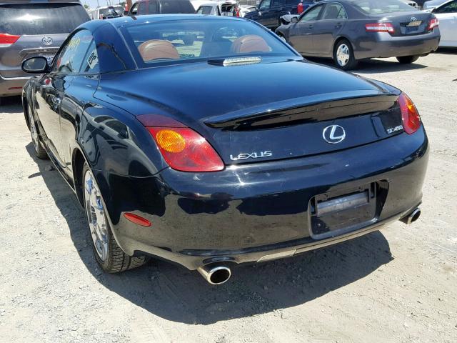 JTHFN48Y830045851 - 2003 LEXUS SC 430 BLACK photo 3