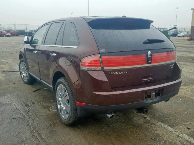 2LMDU88C29BJ04164 - 2009 LINCOLN MKX RED photo 3