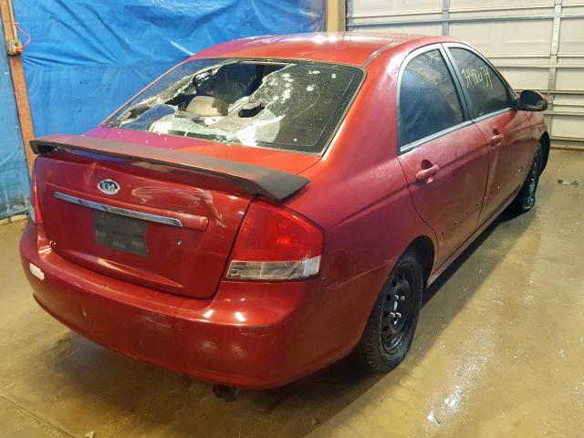 KNAFE121585512209 - 2008 KIA SPECTRA EX MAROON photo 4