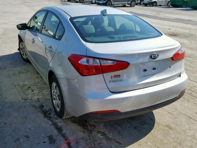 KNAFK4A61F5417568 - 2015 KIA FORTE LX SILVER photo 3