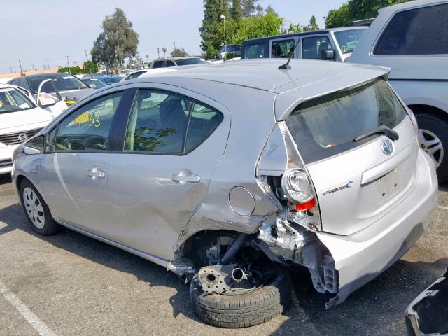 JTDKDTB34E1559574 - 2014 TOYOTA PRIUS C SILVER photo 3