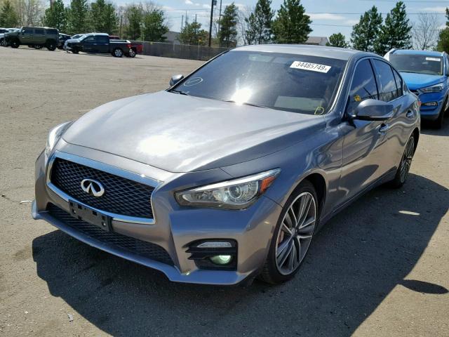 JN1AV7AR7EM701620 - 2014 INFINITI Q50 HYBRID GRAY photo 2