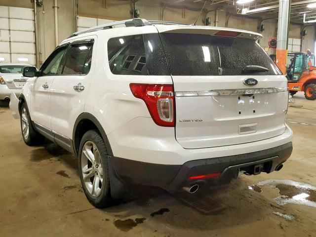 1FMHK8F88CGA94757 - 2012 FORD EXPLORER L WHITE photo 3