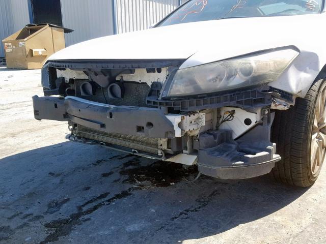 1HGCS22858A010312 - 2008 HONDA ACCORD EXL WHITE photo 9