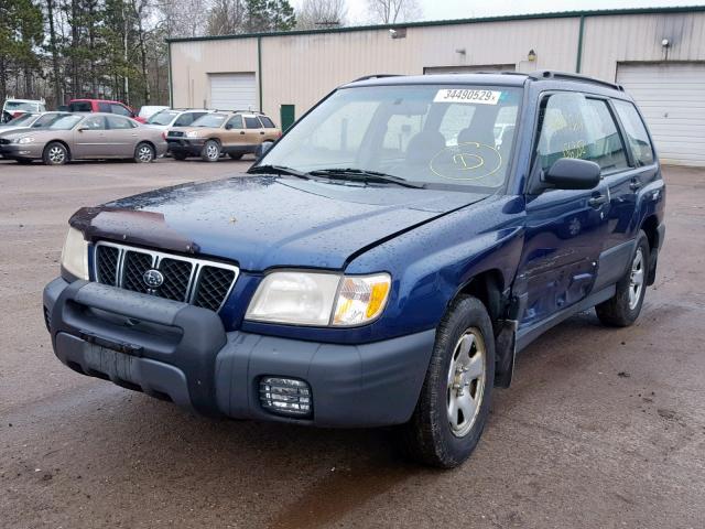 JF1SF63542G746176 - 2002 SUBARU FORESTER L BLUE photo 2