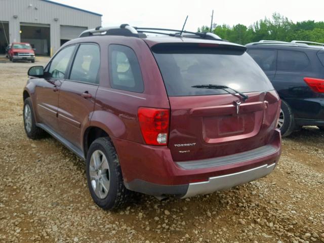 2CKDL33F786303282 - 2008 PONTIAC TORRENT MAROON photo 3