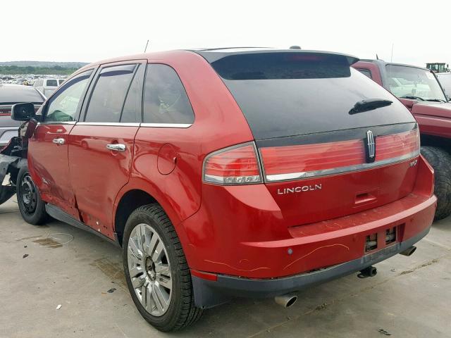 2LMDJ6JC6ABJ01263 - 2010 LINCOLN MKX BURGUNDY photo 3