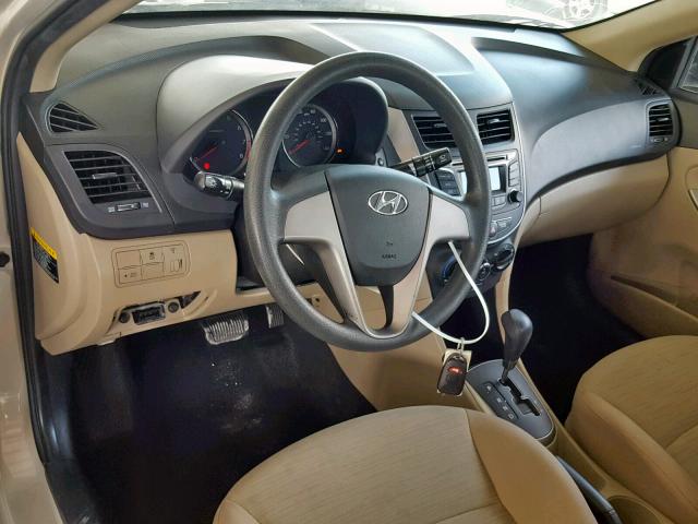 KMHCT4AE1GU060759 - 2016 HYUNDAI ACCENT SE BEIGE photo 9