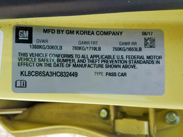 KL8CB6SA3HC832449 - 2017 CHEVROLET SPARK LS GREEN photo 10