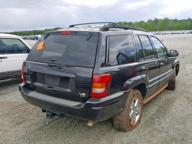 1J8GX68J64C163324 - 2004 JEEP GRAND CHER BLACK photo 4