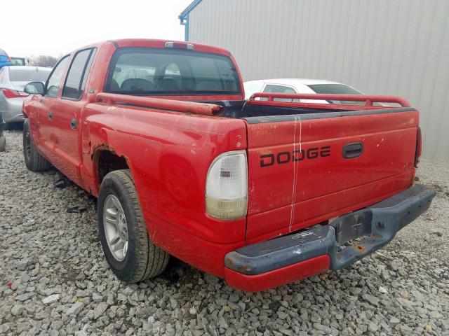 1B7GL2AX81S184283 - 2001 DODGE DAKOTA QUAD  photo 3