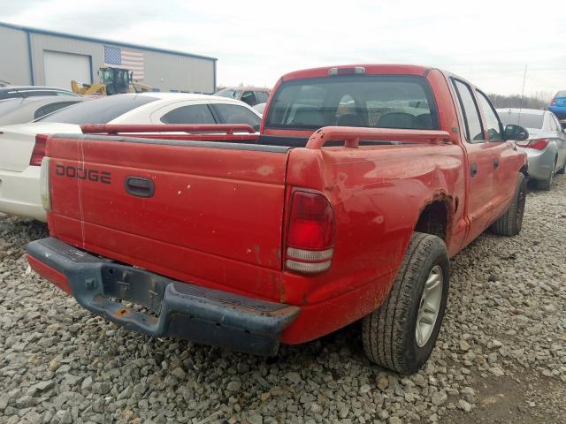 1B7GL2AX81S184283 - 2001 DODGE DAKOTA QUAD  photo 4