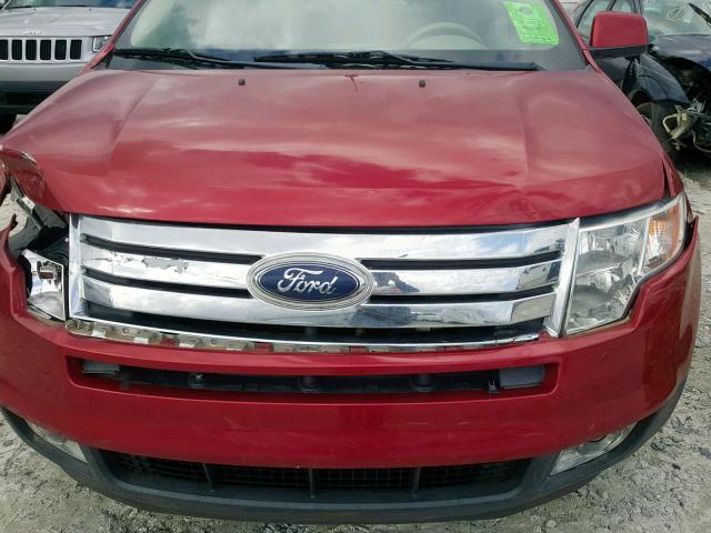 2FMDK38C77BA92689 - 2007 FORD EDGE SEL RED photo 7