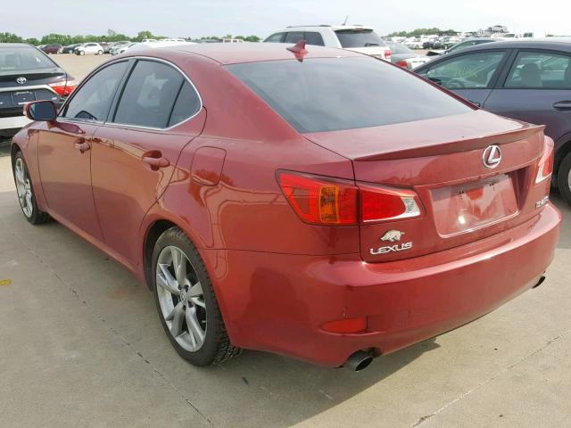 JTHBK262392088145 - 2009 LEXUS IS 250 RED photo 3