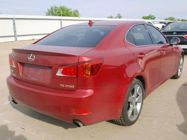 JTHBK262392088145 - 2009 LEXUS IS 250 RED photo 4