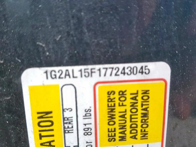 1G2AL15F177243045 - 2007 PONTIAC G5 BLACK photo 10