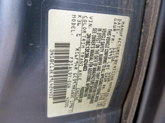 3N1BC13E39L424403 - 2009 NISSAN VERSA S  photo 10