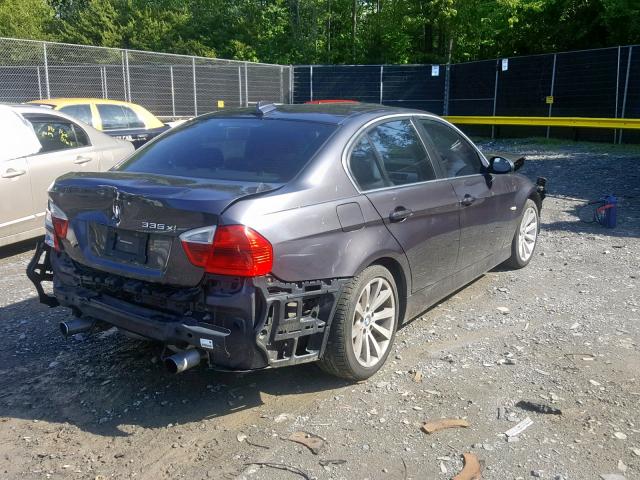 WBAVD53527A007936 - 2007 BMW 335 XI GRAY photo 4